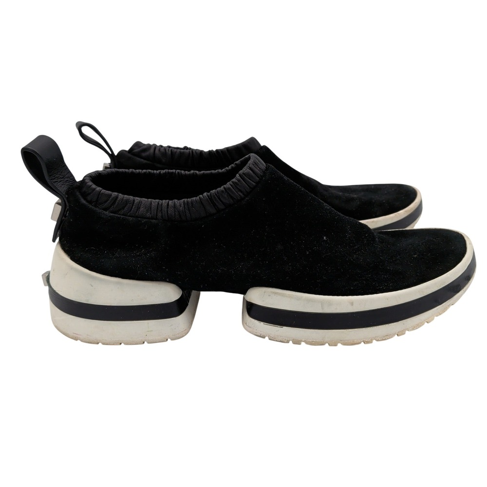 Stuart Weitzman SW 612 Black Suede Platform Slip On Sneakers Womens 7.5